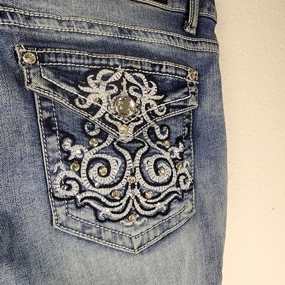 Earl Blue Jeans Rodeo Western Boot Cut With Embellished Pockets Plus Size 14 - Picture 3 of 7